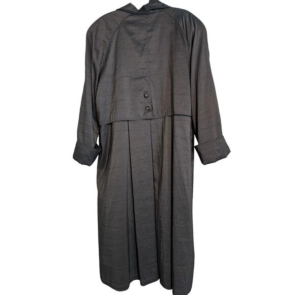 Neiman Marcus Iridescent Blue/Gray with Paisley Zip Lining Trench Coat Size 12 - Picture 4 of 8